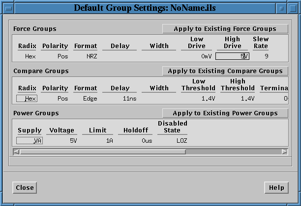 IMS Link Default Group Settings