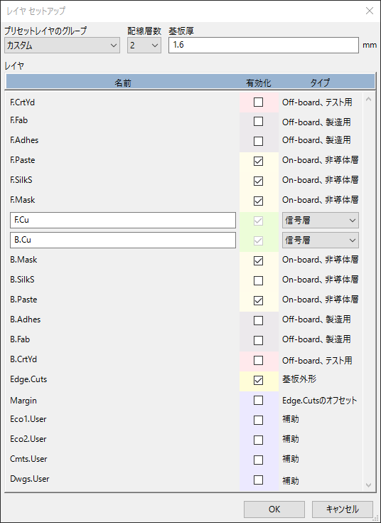 Layer setup